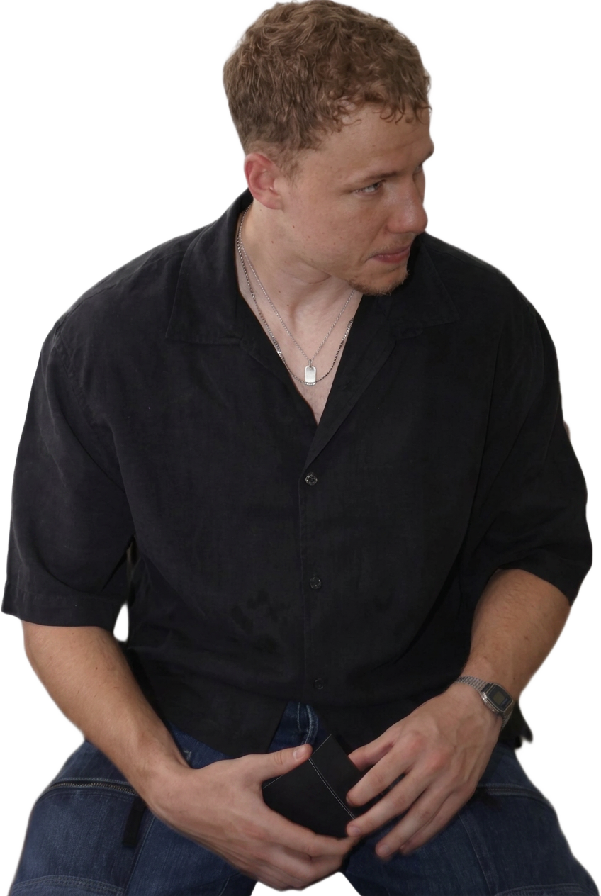 Studio portrait of Matteo Buxman